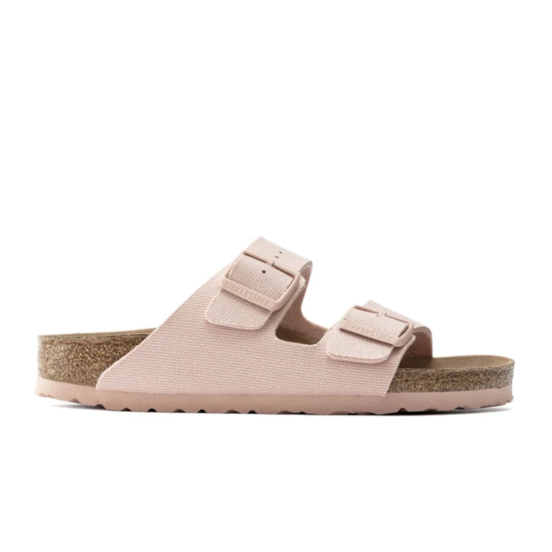 Birkenstock Arizona Vegan Slide Sandal (Women) - Soft Pink Canvas