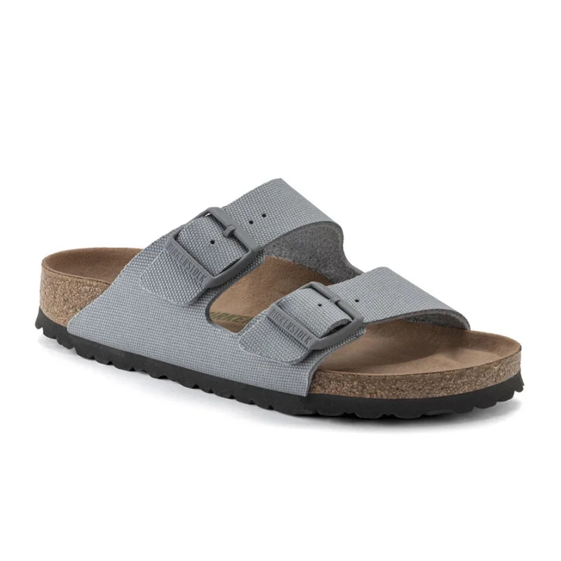 Birkenstock Arizona Vegan Slide Sandal (Women) - Stone Coin Canvas