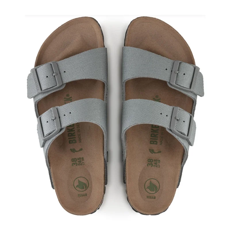 Birkenstock Arizona Vegan Slide Sandal (Women) - Stone Coin Canvas