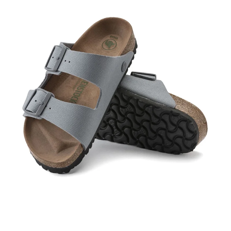 Birkenstock Arizona Vegan Slide Sandal (Women) - Stone Coin Canvas