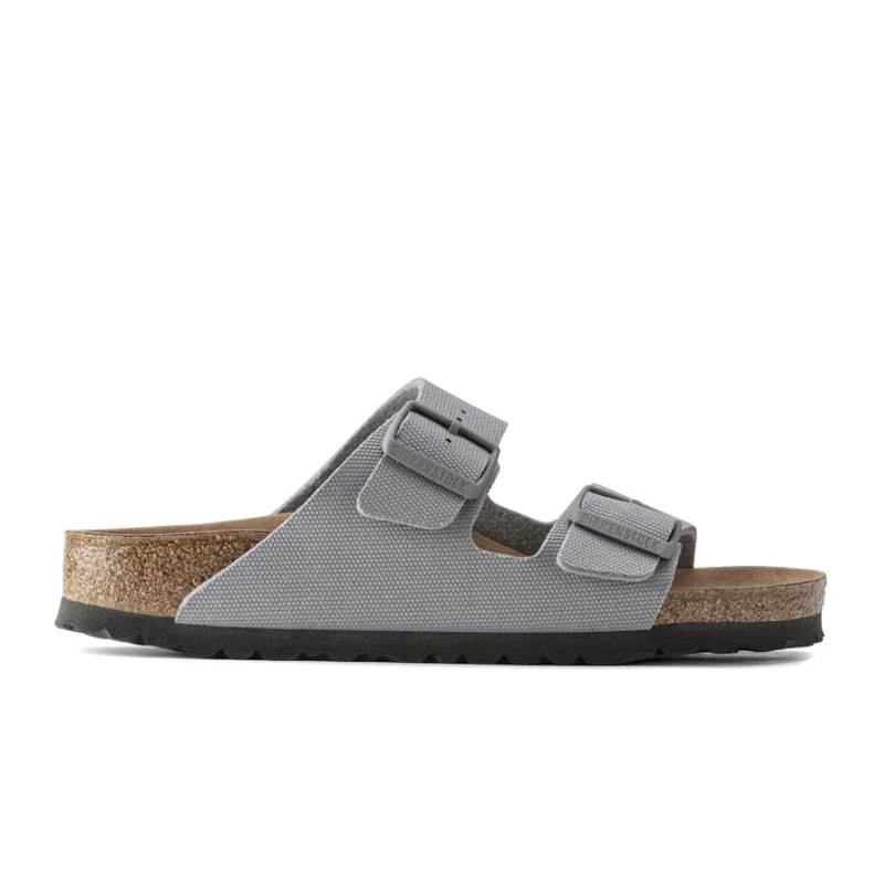 Birkenstock Arizona Vegan Slide Sandal (Women) - Stone Coin Canvas