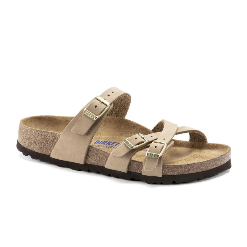 Birkenstock Franca Soft Footbed Slide Sandal (Women) - Sandcastle Nubuck