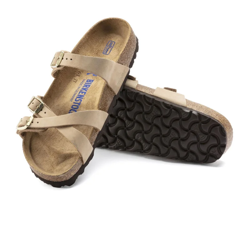 Birkenstock Franca Soft Footbed Slide Sandal (Women) - Sandcastle Nubuck