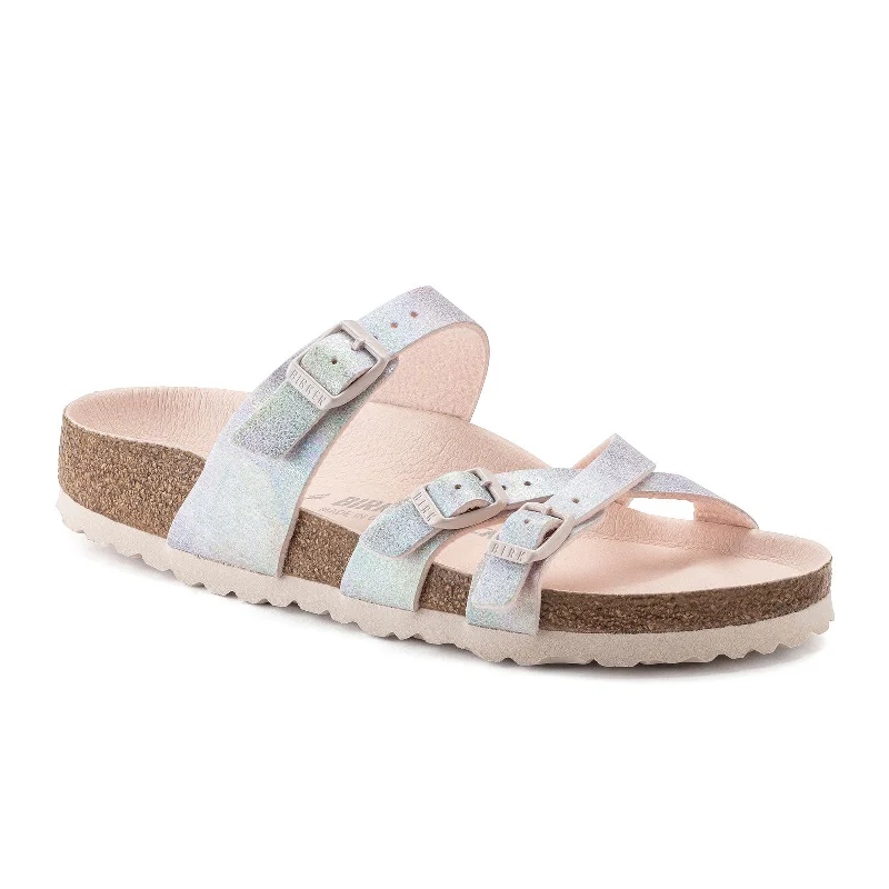 Birkenstock Franca Vegan Slide Sandal (Women) - Iridescent Light Rose Microfiber