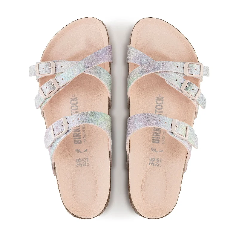 Birkenstock Franca Vegan Slide Sandal (Women) - Iridescent Light Rose Microfiber