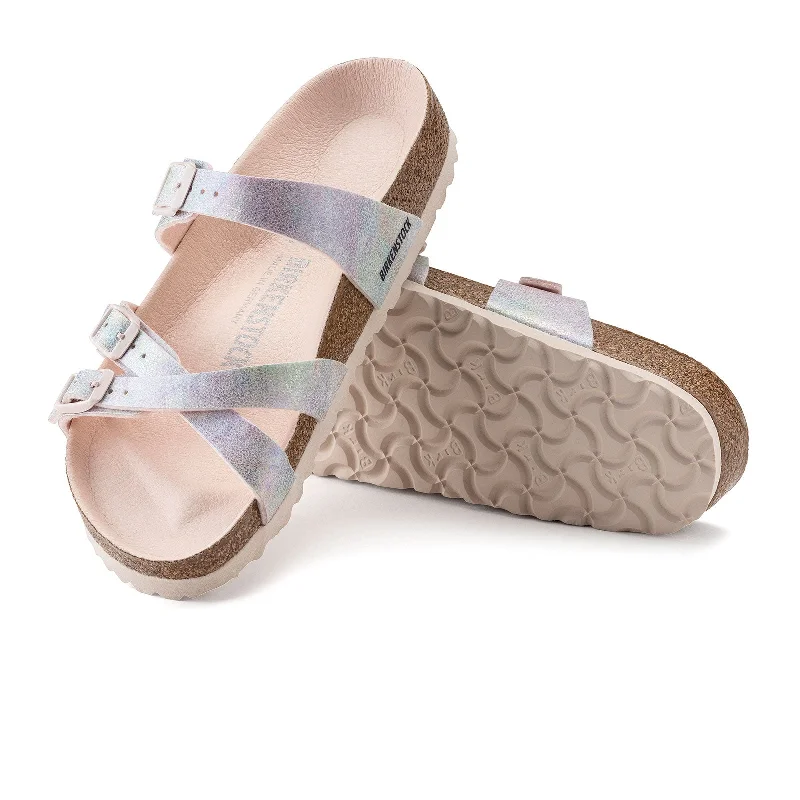 Birkenstock Franca Vegan Slide Sandal (Women) - Iridescent Light Rose Microfiber