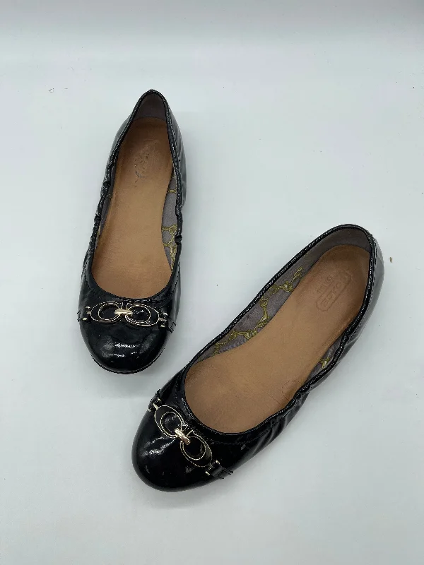 Black Shoes Flats Coach, Size 7.5