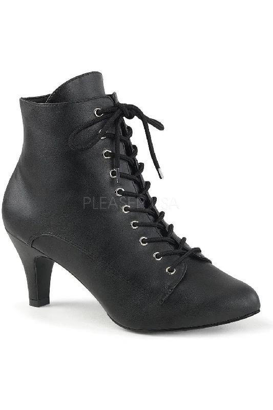 DIVINE-1020 Ankle Boot | Black Faux Leather