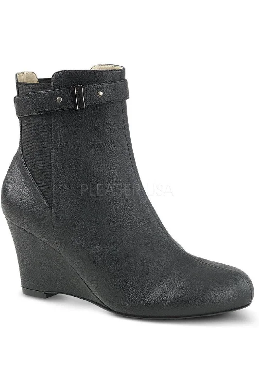 KIMBERLY-102 Ankle Boot | Black Faux Leather