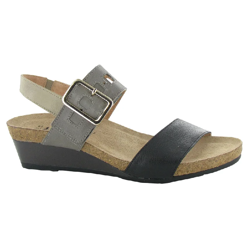 Naot Dynasty Wedge Black/Grey/Beige Sandal (Women's)