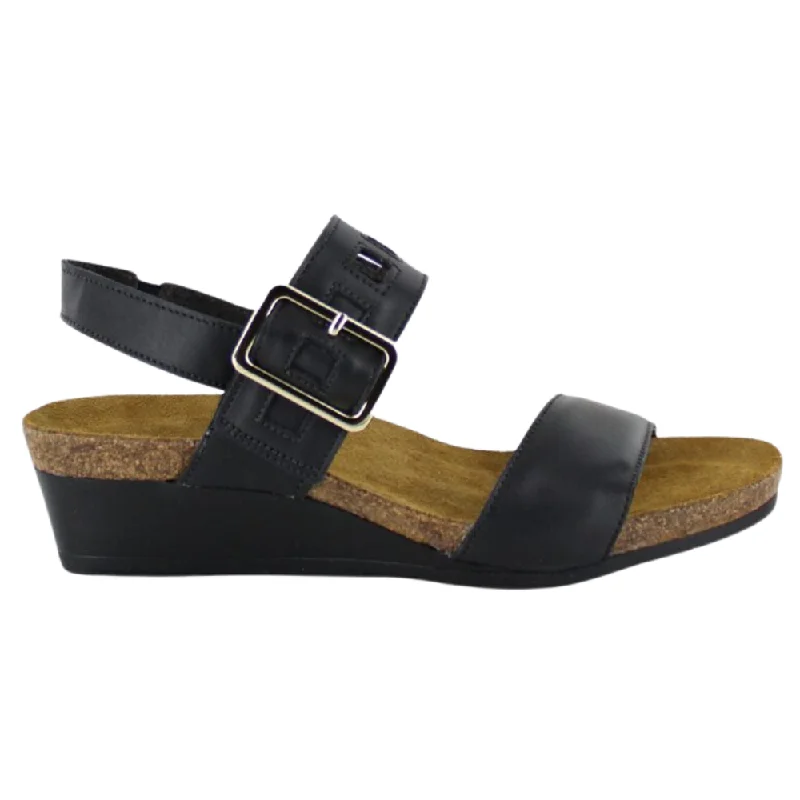 Naot Dynasty Jet Black Leather Sandal (Women's)