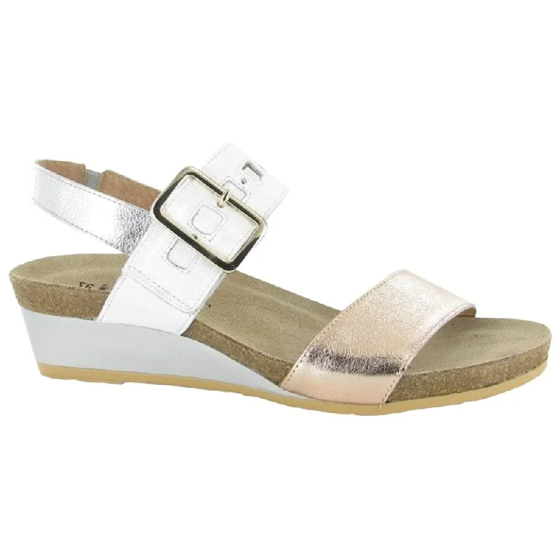 Naot Dynasty Rose Gold/White/Silver Wedge Sandal (Women's)