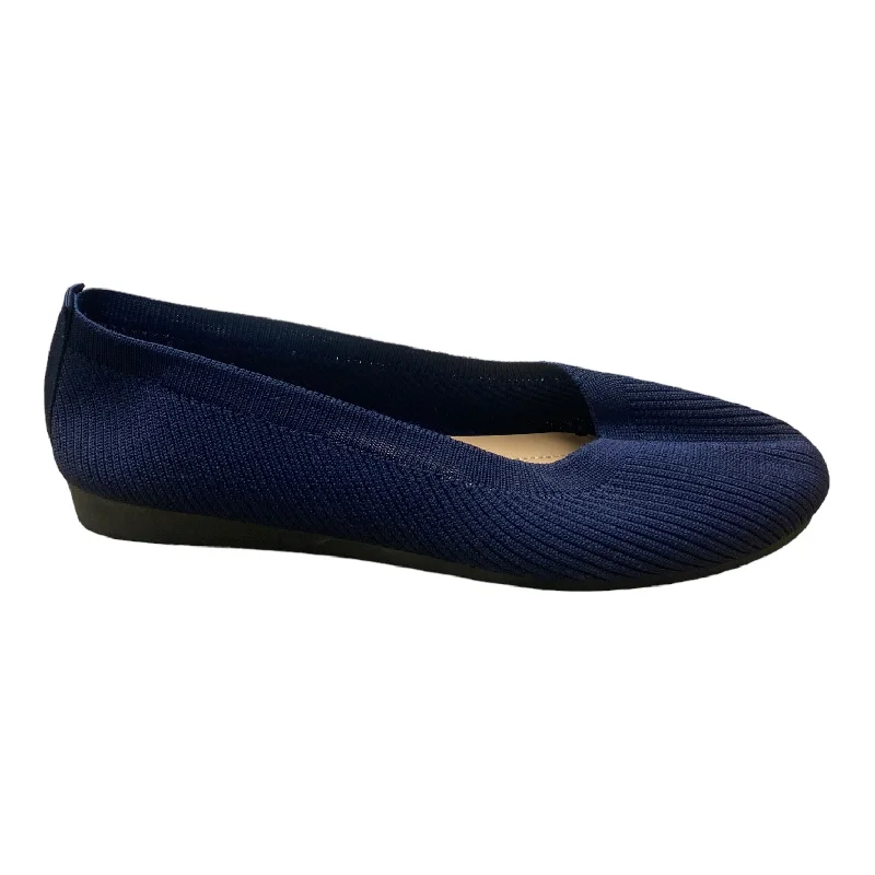 Navy Shoes Flats Clothes Mentor, Size 10