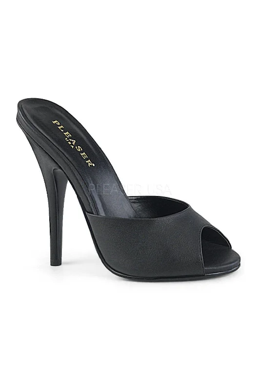 SEDUCE-101 Mule | Black Faux Leather