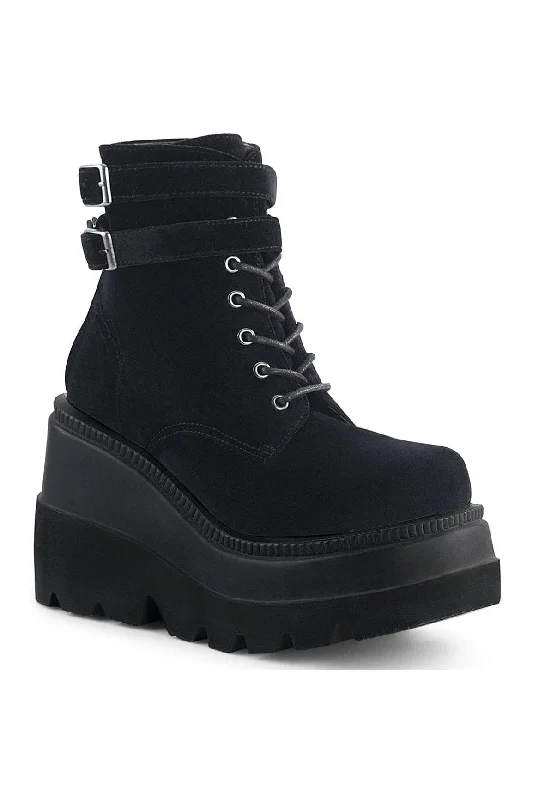 SHAKER-52 Black Velvet Ankle Boot