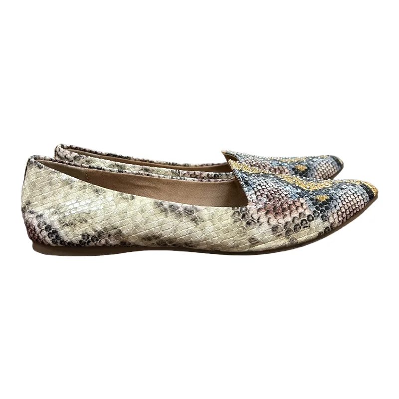 Snakeskin Print Shoes Flats By Steve Madden, Size: 8.5