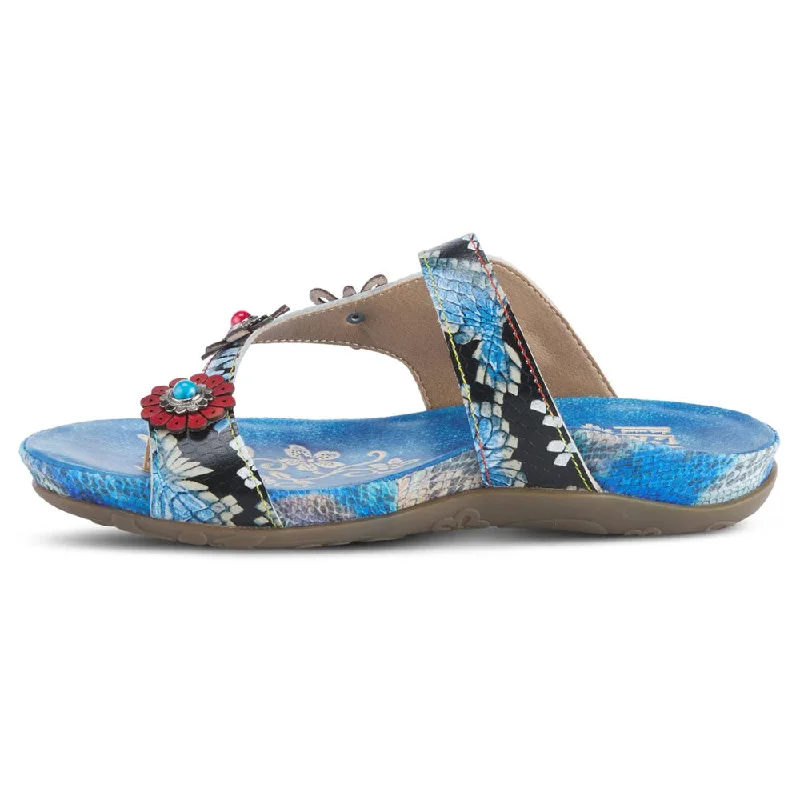 L'Artiste By Spring Step Kindness Sandal Blue Leather (Women's)