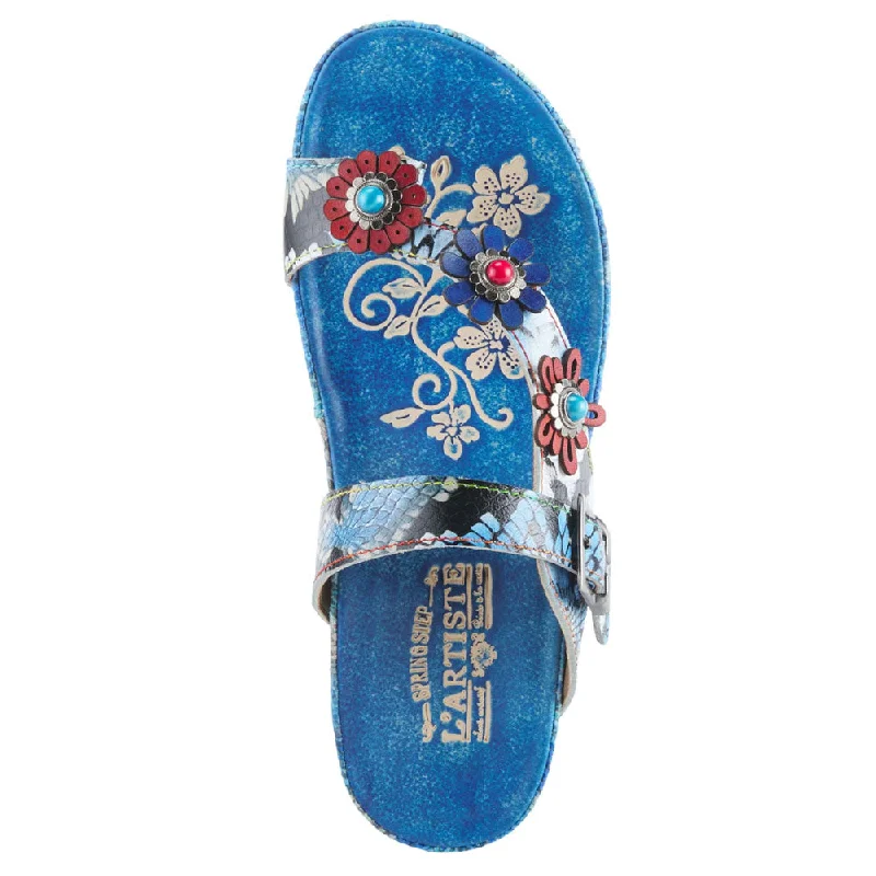 L'Artiste By Spring Step Kindness Sandal Blue Leather (Women's)