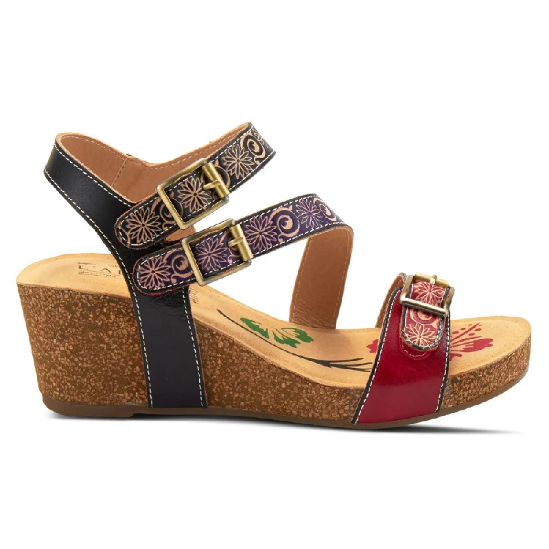 L'Artiste by Spring Step Tanja Red Multi Leather Sandal (Women's)