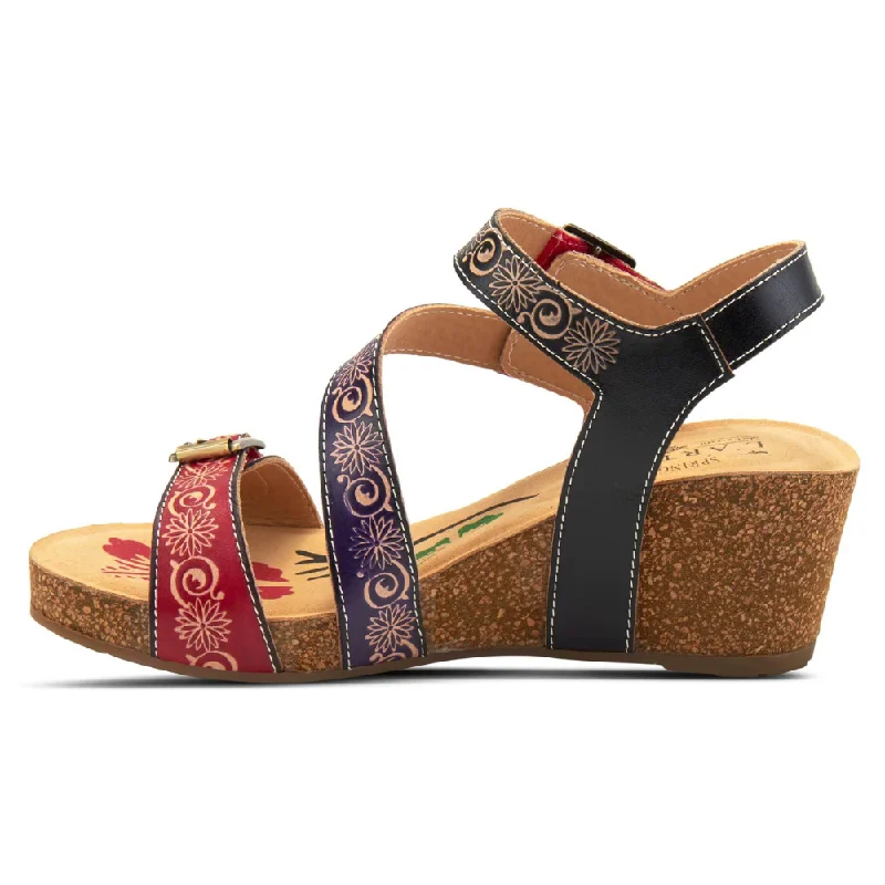 L'Artiste by Spring Step Tanja Red Multi Leather Sandal (Women's)