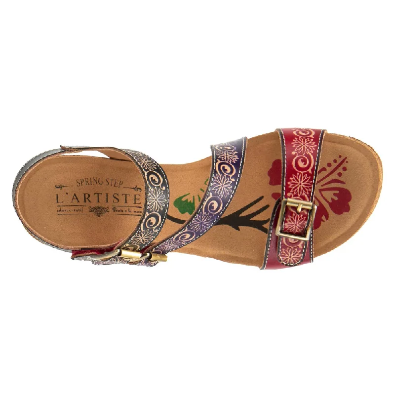 L'Artiste by Spring Step Tanja Red Multi Leather Sandal (Women's)