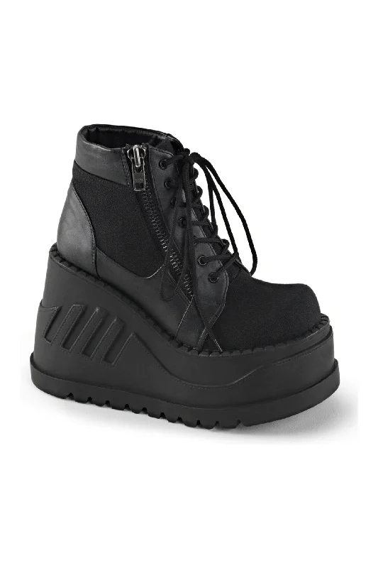 STOMP-10 Black Vegan Leather Cyber Shoe