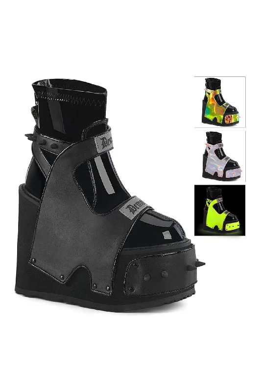 TRANSFORMER-808 Black Vegan Leather Cyber Shoe