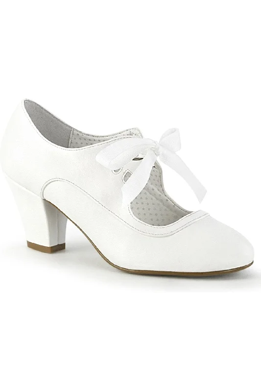 WIGGLE-32 Pump | White Faux Suede