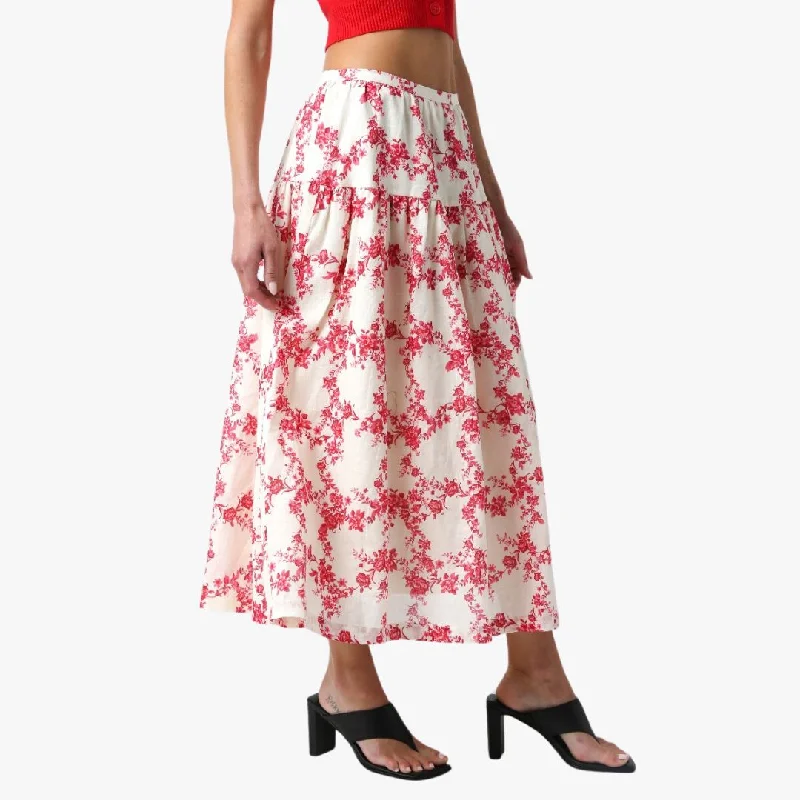 Brenda Midi Skirt (Natural Red)