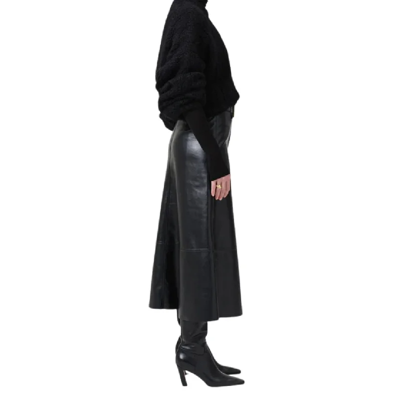 Cassia Leather Skirt (Black)