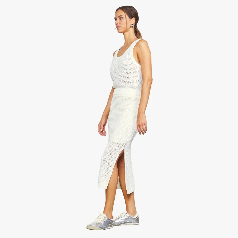 Knit Side Slit Skirt (Off White)