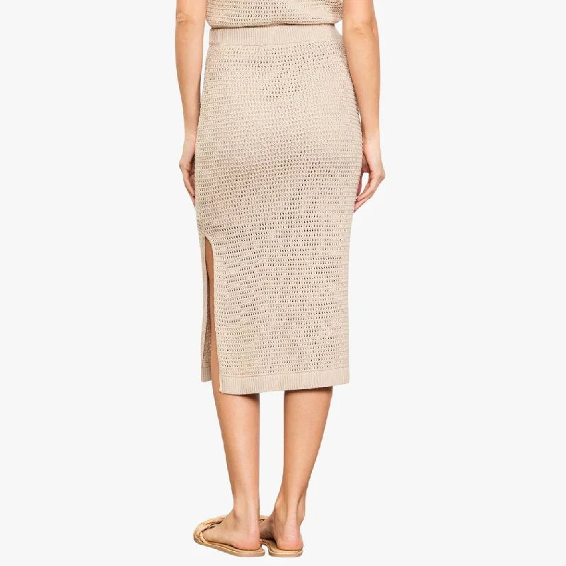 Knit Side Slit Skirt (Taupe)