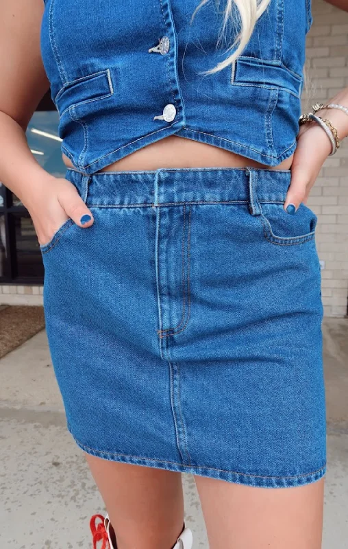 Mini Denim Skort