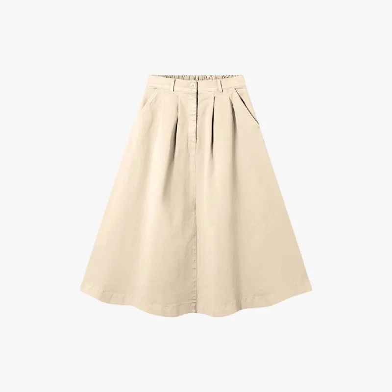 Pen Garment Dyed Twill Skirt (Cream)