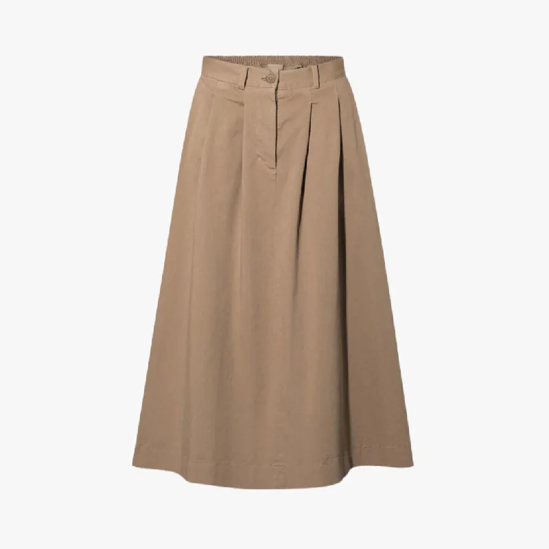 Pen Pre Dyed Twill Skirt (Light Brown)