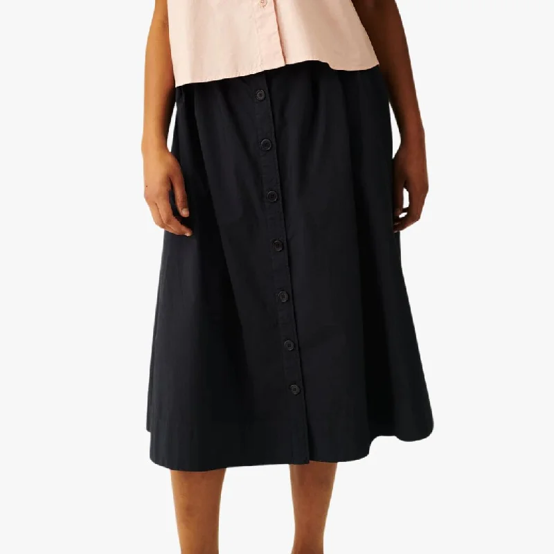 Pippa Poplin Skirt (Dark Navy)