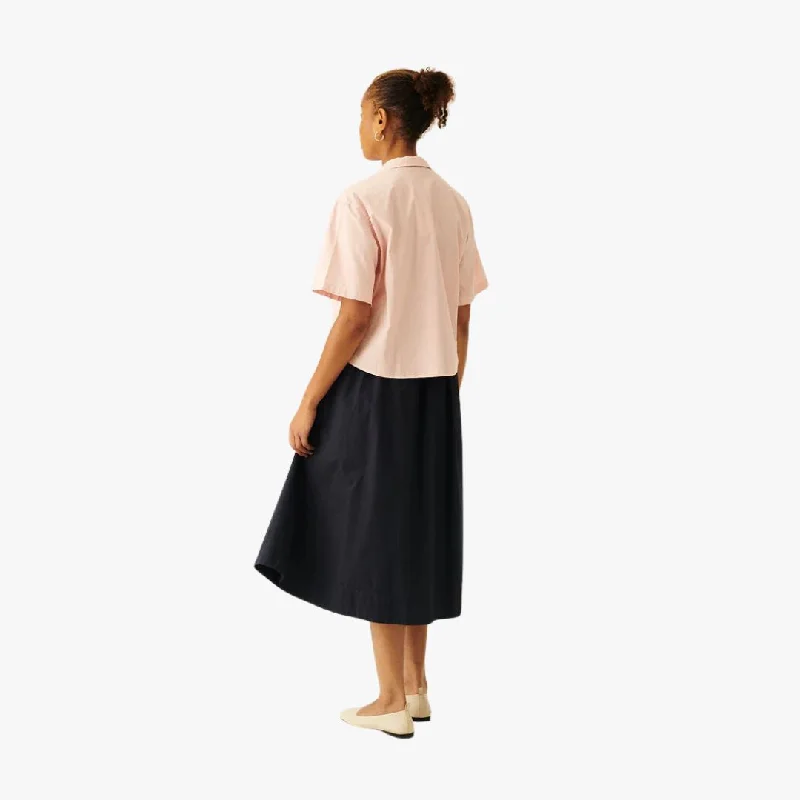 Pippa Poplin Skirt (Dark Navy)