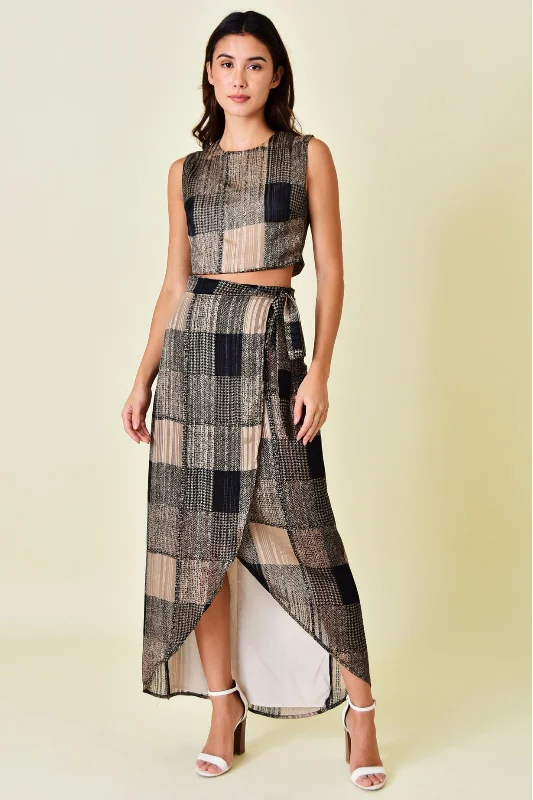 Portlyn Plaid Wrap Skirt