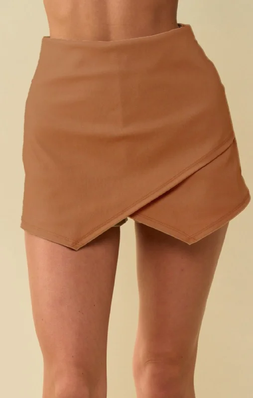 Wrapped Solid Mini Skort