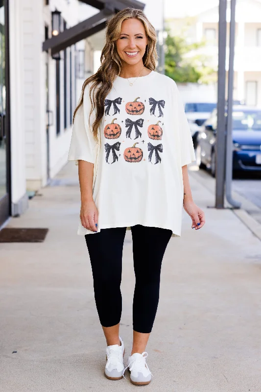 All Hallow's Eve Boyfriend Tee, Ivory