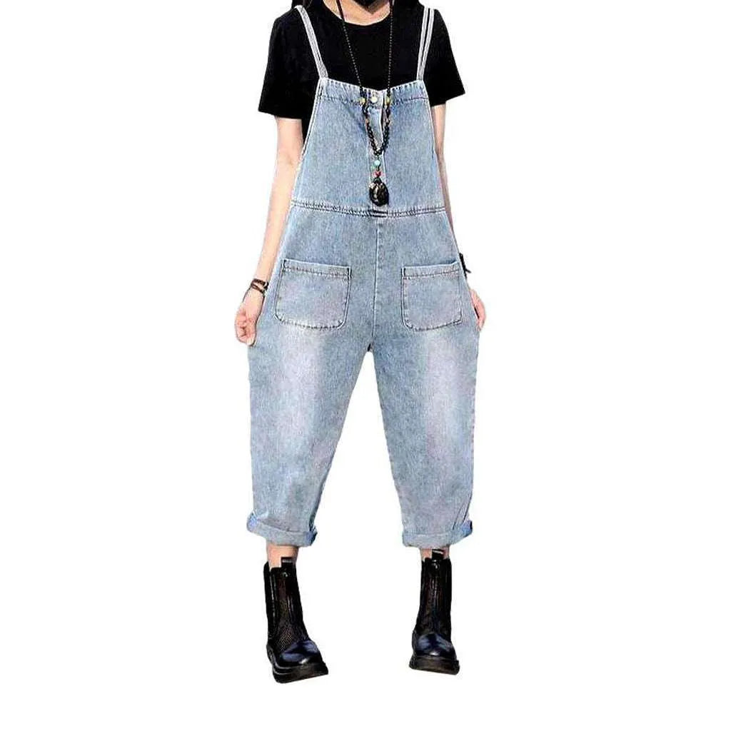 Baggy vintage jean overall for women