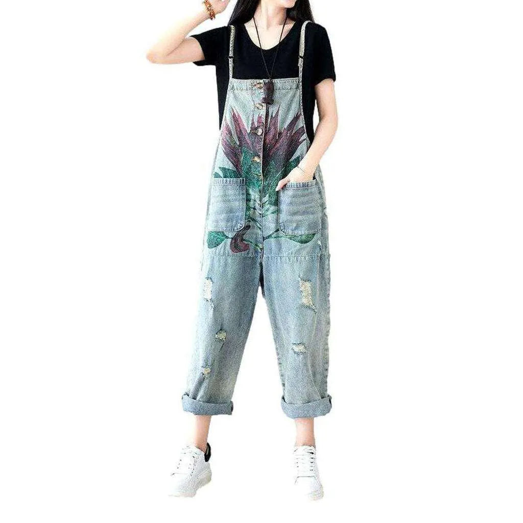 Baggy women's jean dungaree