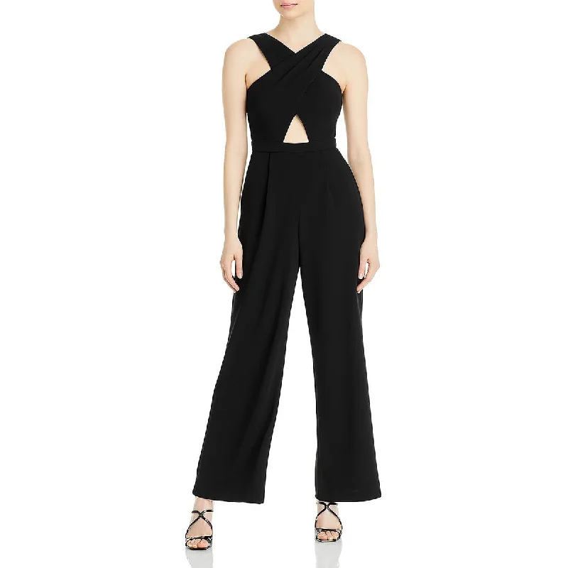 Womens Sleeveless Wide Leg Jumpsuit