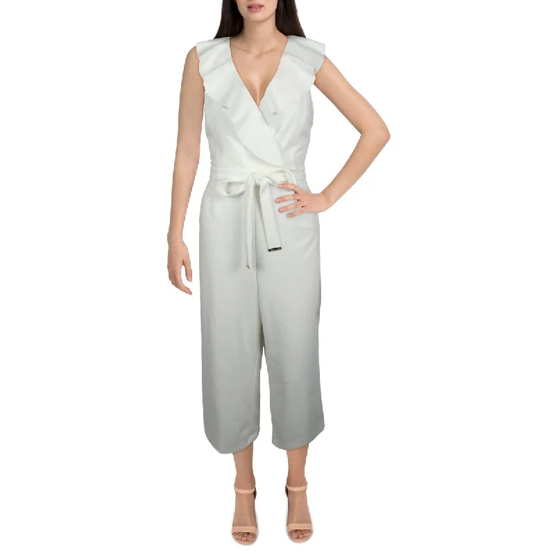 Womens Ruffled Sleeveless Jumpsuit