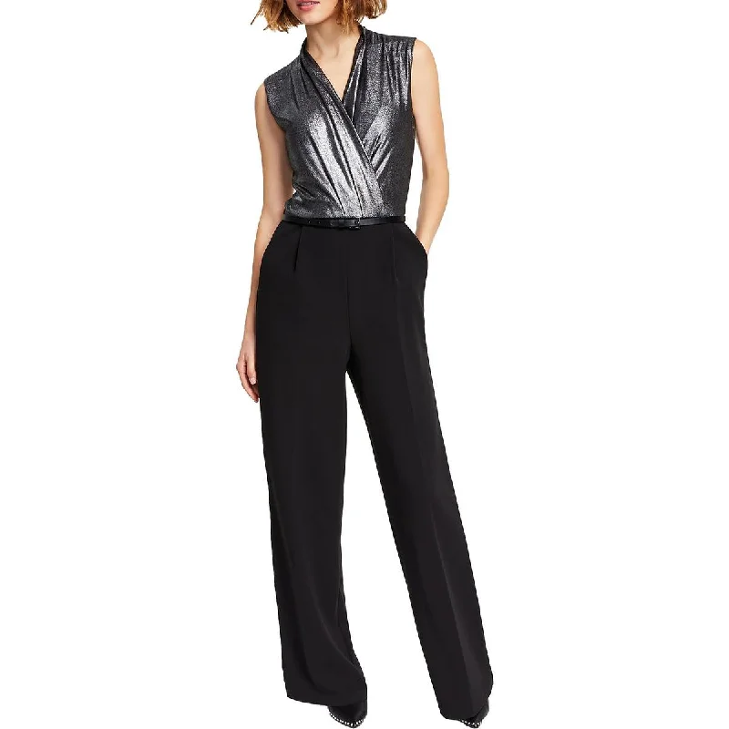 Womens Glitter Wide Leg Jumpsuit