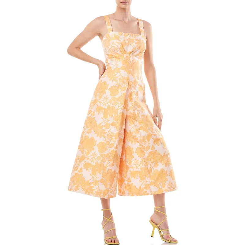 Womens Floral Wide Leg Jumpsuit