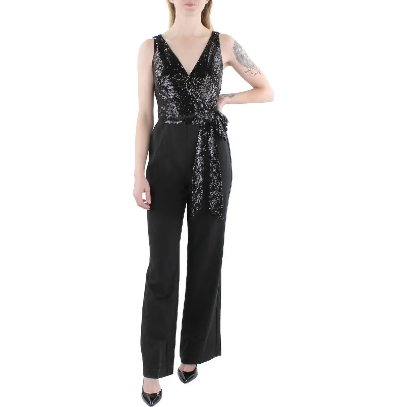 Womens Sequined Evening Jumpsuit