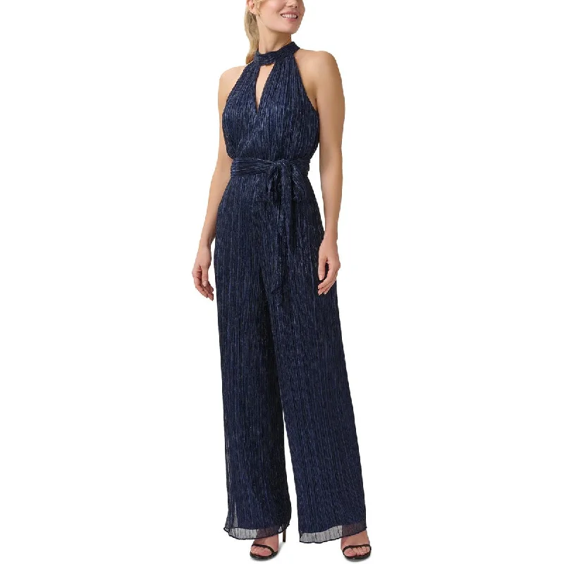 Womens Metallic Halter Jumpsuit