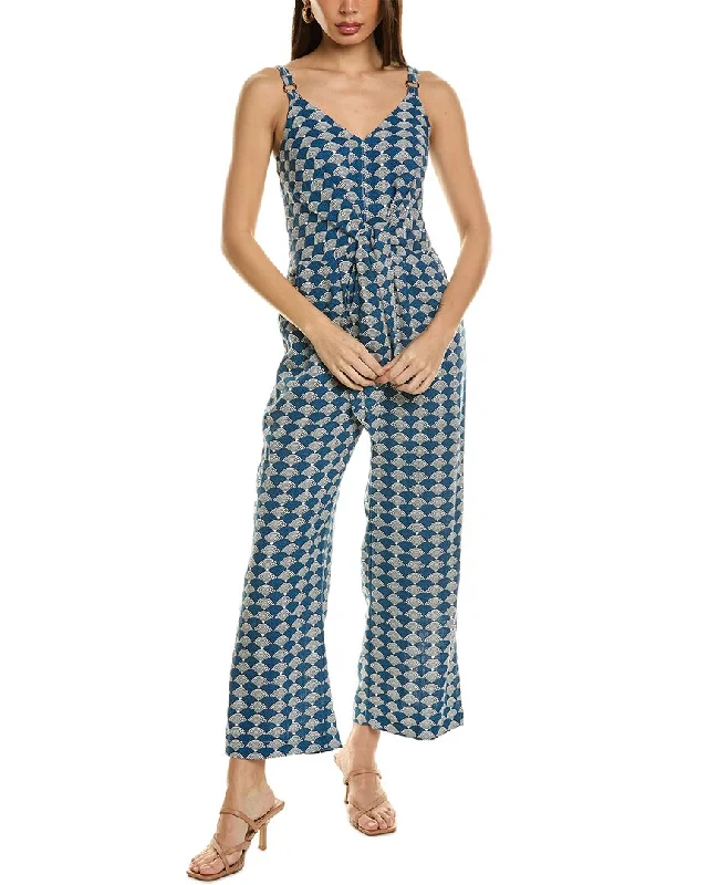 Elie Tahari The Nadine Linen-Blend Jumpsuit