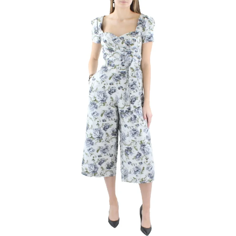 Jesse Womens Floral Cropped Jumpsuit